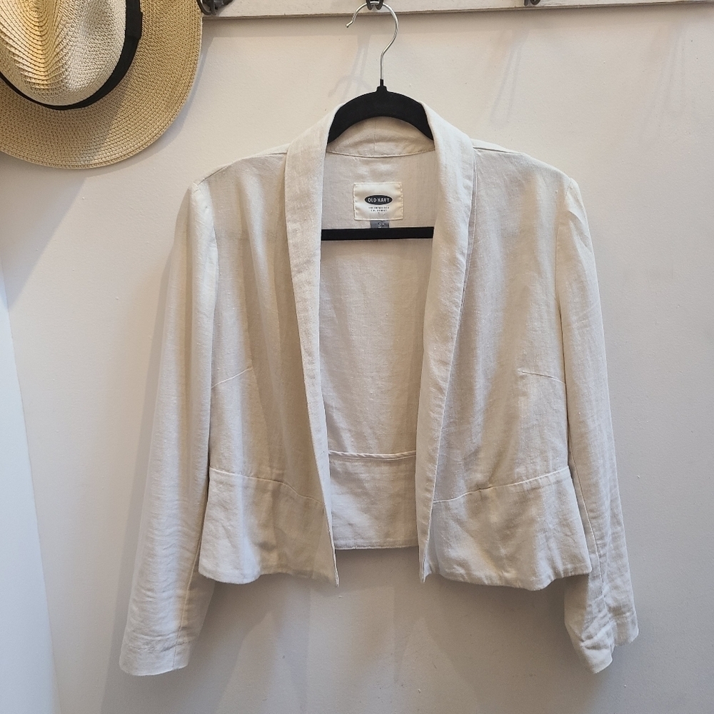 Old Navy - Linen Blend Neutral Blazer - Flax Colour  - Size S